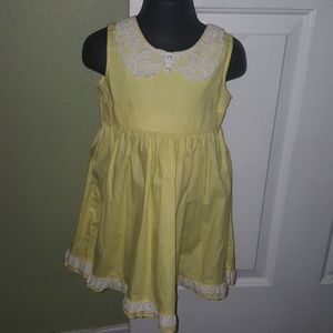 Yellow & White polka dot toddler dress